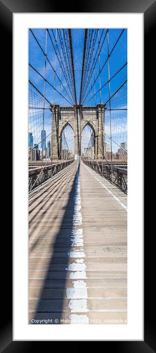 NEW YORK CITY Brooklyn Bridge | upright panorama Framed Mounted Print by Melanie Viola