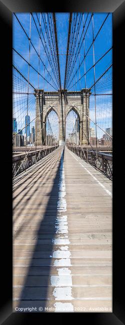 NEW YORK CITY Brooklyn Bridge | upright panorama Framed Print by Melanie Viola