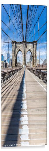 NEW YORK CITY Brooklyn Bridge | upright panorama Acrylic by Melanie Viola