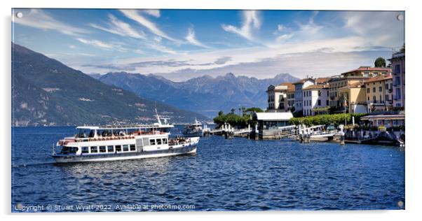Ferry Arrives at Bellagio Acrylic by Stuart Wyatt