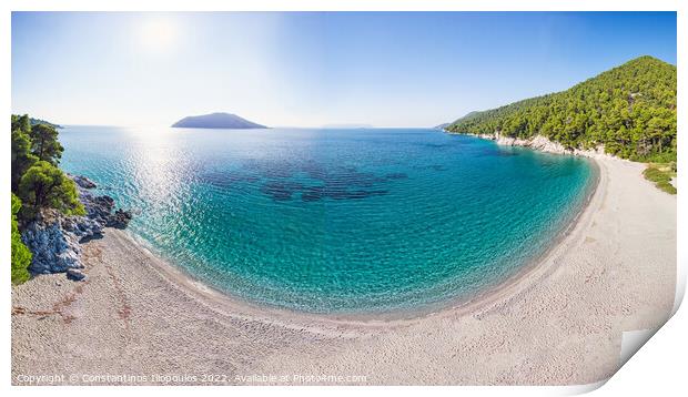 The beach Kastani of Skopelos from drone, Greece Print by Constantinos Iliopoulos
