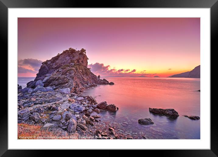 The sunrise at Agios Ioannis Kastri of Skopelos, Greece Framed Mounted Print by Constantinos Iliopoulos
