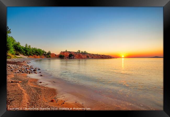 The sunrise at the beach Kokkinokastro of Alonissos, Greece Framed Print by Constantinos Iliopoulos