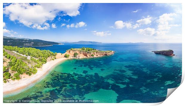 The beach Kokkinokastro of Alonissos from drone, Greece Print by Constantinos Iliopoulos