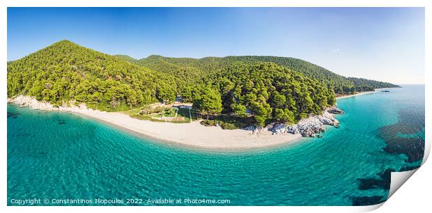 The beaches Kastani and Milia of Skopelos from drone, Greece Print by Constantinos Iliopoulos