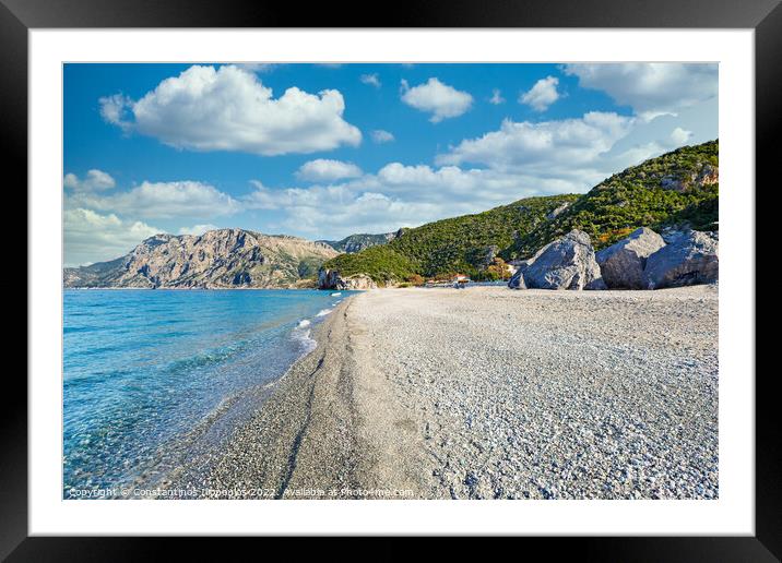 The beach Chiliadou in Evia island, Greece Framed Mounted Print by Constantinos Iliopoulos