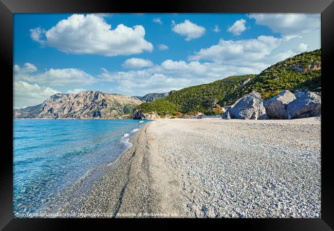 The beach Chiliadou in Evia island, Greece Framed Print by Constantinos Iliopoulos