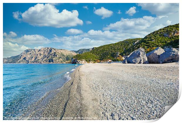 The beach Chiliadou in Evia island, Greece Print by Constantinos Iliopoulos