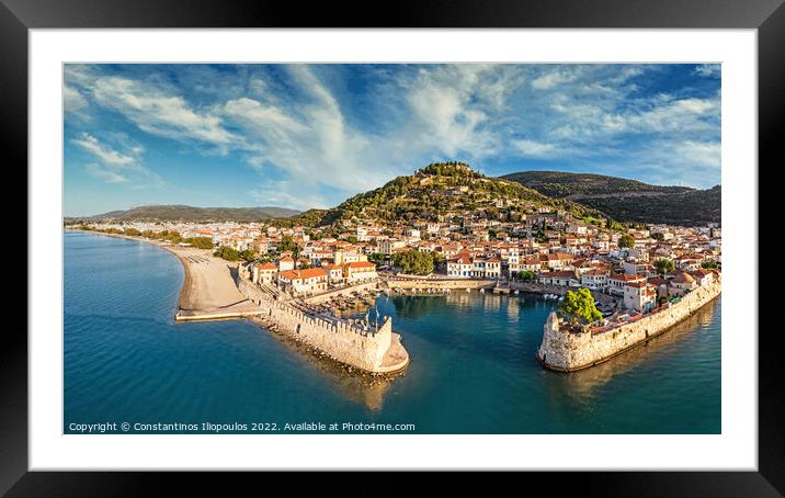 The port of Nafpaktos, Greece Framed Mounted Print by Constantinos Iliopoulos