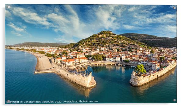 The port of Nafpaktos, Greece Acrylic by Constantinos Iliopoulos