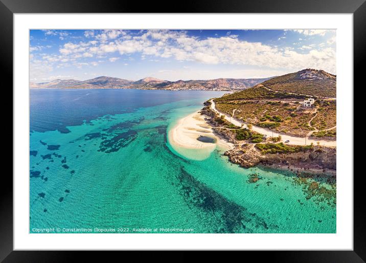 The beach Megali Ammos of Marmari in Evia, Greece Framed Mounted Print by Constantinos Iliopoulos