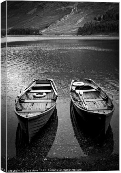 Buttermere, rowing boats Canvas Print by Chris Rose