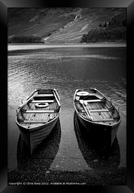 Buttermere, rowing boats Framed Print by Chris Rose