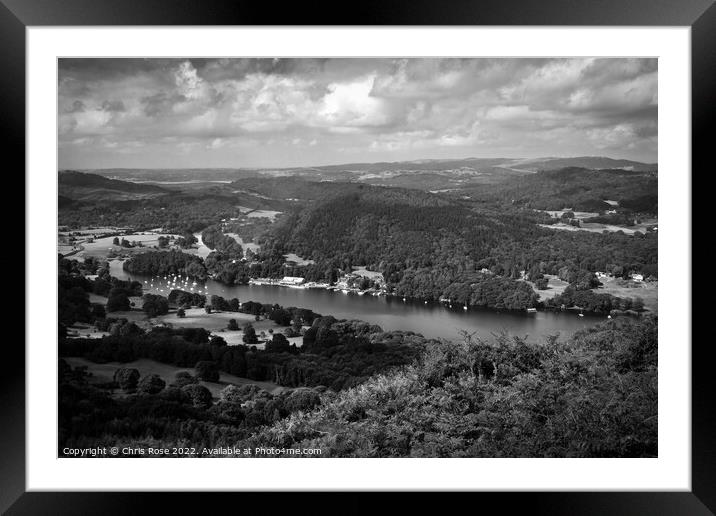 Lake Windermere from the footpath to Gummers How Framed Mounted Print by Chris Rose