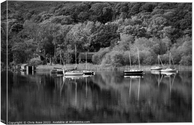 Coniston Water reflections Canvas Print by Chris Rose