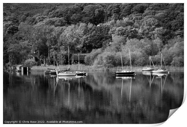 Coniston Water reflections Print by Chris Rose