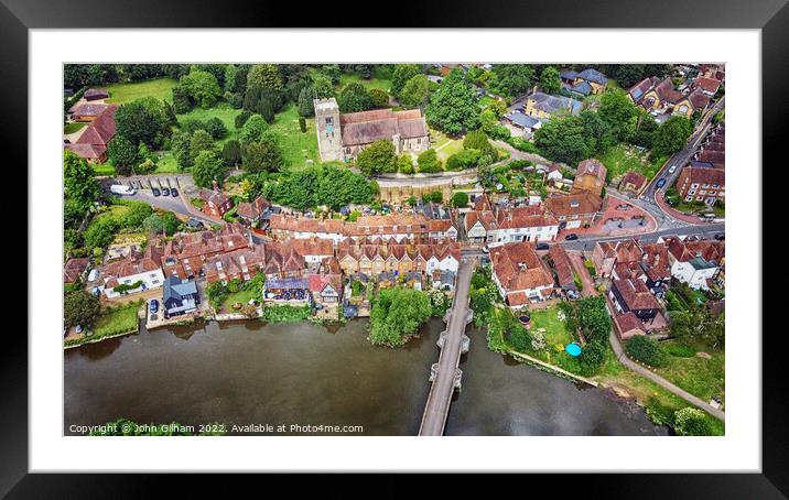 Aylesford St Peter & St Pauls Church and bridge Kent UK Framed Mounted Print by John Gilham