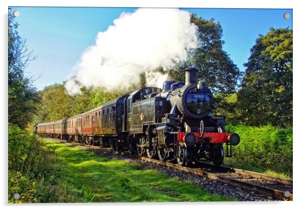 Preserved steam locomotive 41312. Acrylic by David Birchall