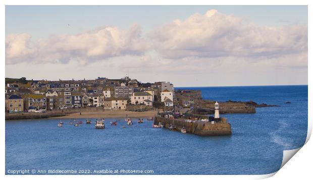 St Ives Harbour Print by Ann Biddlecombe