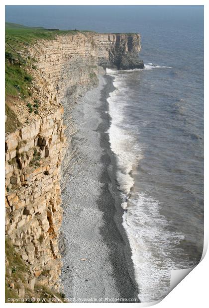 Clifftops  Print by Glyn Evans