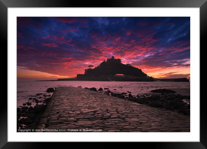 St Michaels Mount in Cornwall   Framed Mounted Print by Ann Biddlecombe