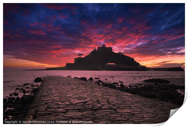St Michaels Mount in Cornwall   Print by Ann Biddlecombe