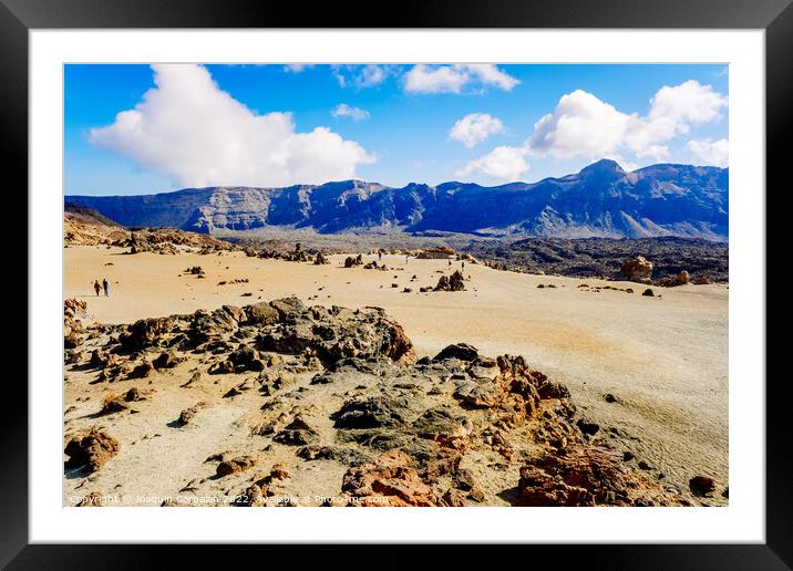 Panoramic view of the pumice stone mines of San José, in the Te Framed Mounted Print by Joaquin Corbalan