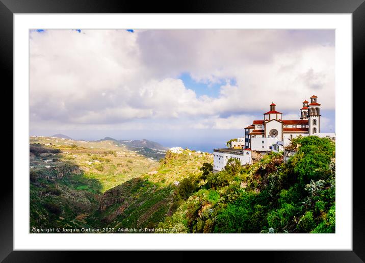 View of the Moya ravine, on the island of Gran Canaria, panorami Framed Mounted Print by Joaquin Corbalan