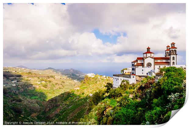 View of the Moya ravine, on the island of Gran Canaria, panorami Print by Joaquin Corbalan