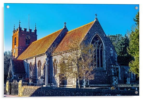 Pangbourne Church Berkshire Acrylic by Joyce Storey