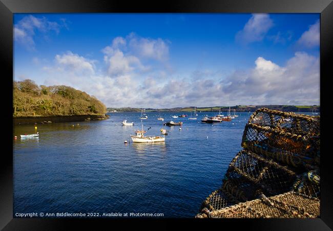 Mylor Harbour Framed Print by Ann Biddlecombe
