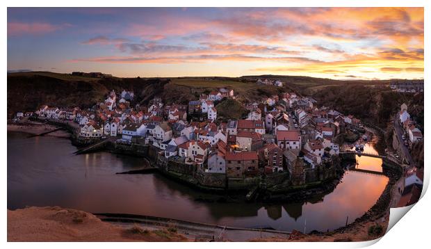 Staithes Sunset Print by David Semmens