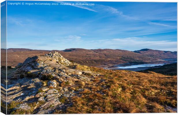 Meall Mor summit with view east to Loch Achall Canvas Print by Angus McComiskey