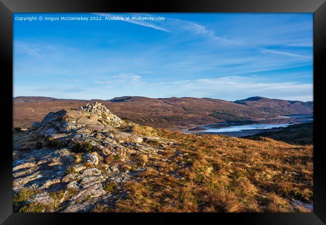 Meall Mor summit with view east to Loch Achall Framed Print by Angus McComiskey