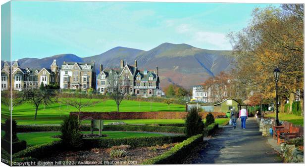 Carl park, Keswick, Cumbria. Canvas Print by john hill