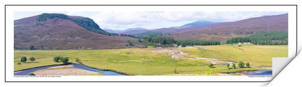 The Blooming Heather Hills above Braemar, Scotland. Print by Keith Ringland