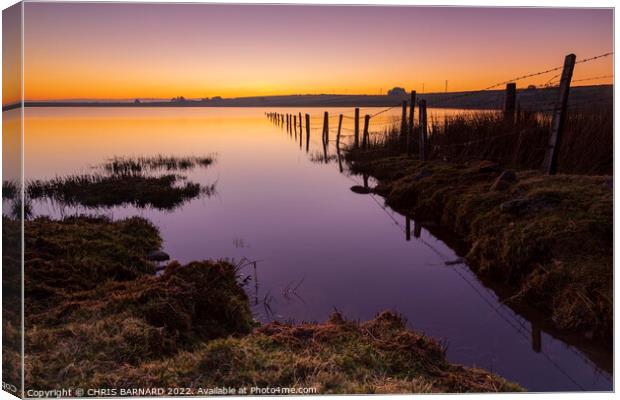 Dozmary Pool Sunset Canvas Print by CHRIS BARNARD