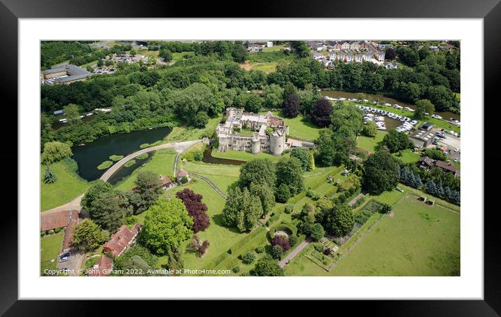 Allington Castle from the air Framed Mounted Print by John Gilham