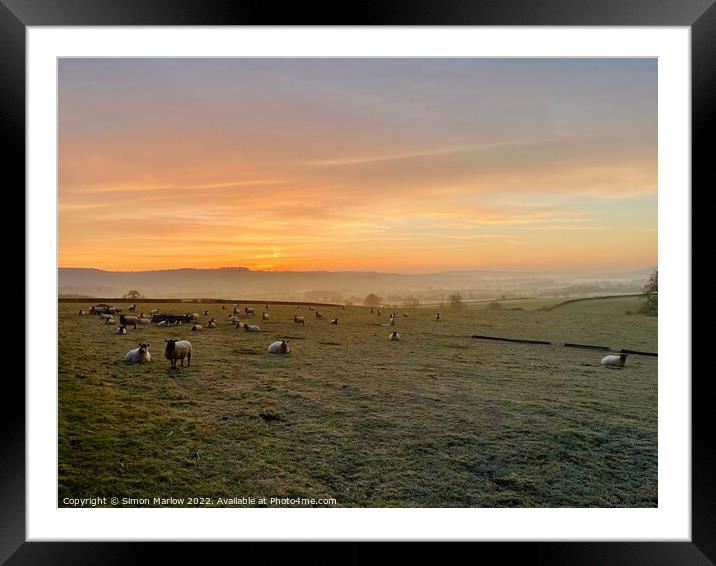 Vibrant Shropshire Sunrise Framed Mounted Print by Simon Marlow