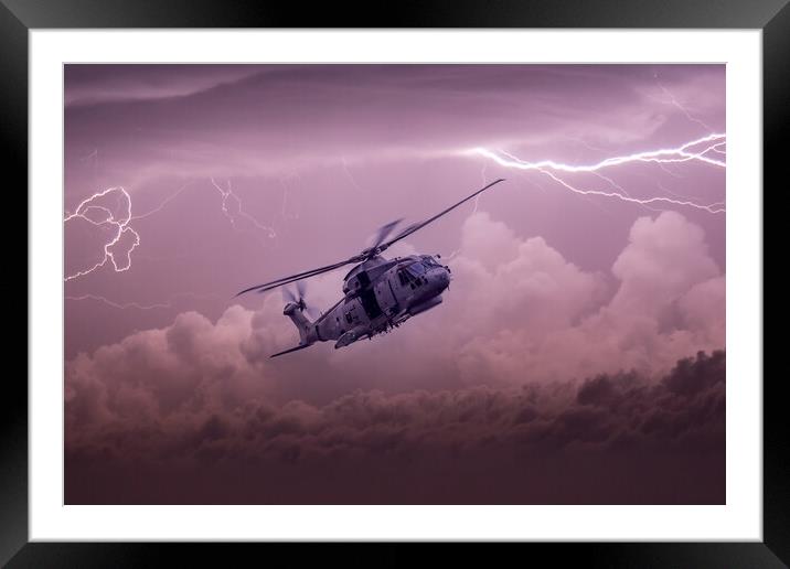 Running from the Storm Framed Mounted Print by Roger Green