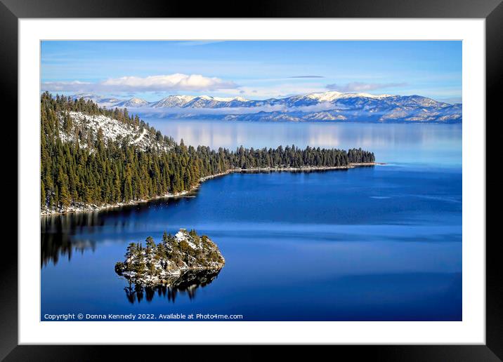 Emerald Bay at Lake Tahoe Framed Mounted Print by Donna Kennedy