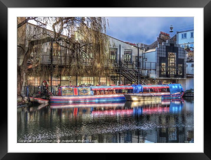 The Jenny wren. Camden Lock Framed Mounted Print by Beryl Curran