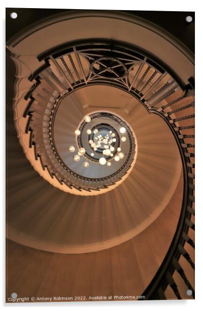 Illuminated Infinity Staircase Acrylic by Antony Robinson