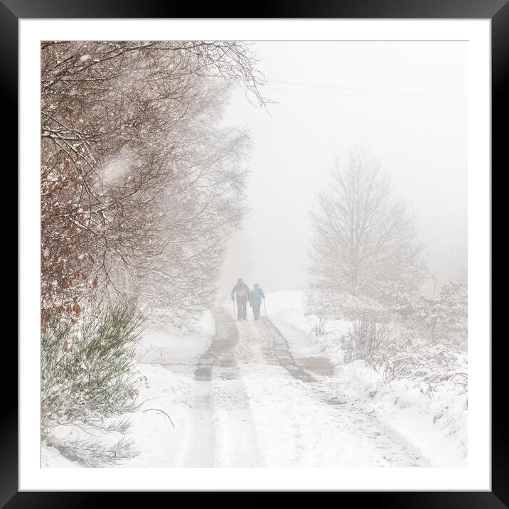 Snowfall walk Framed Mounted Print by chris smith