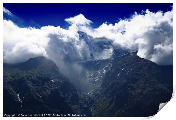Mount Nup La Everest Region Nepal Print by Jonathan Mitchell