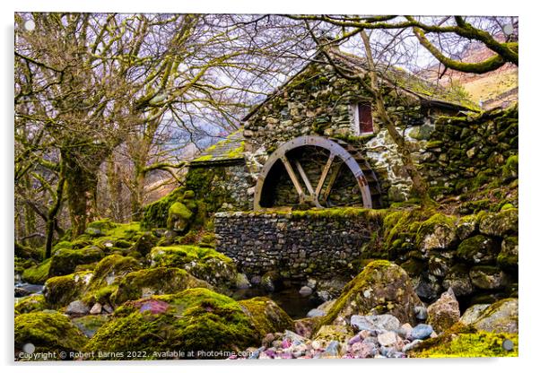 The Hidden Watermill Acrylic by Lrd Robert Barnes