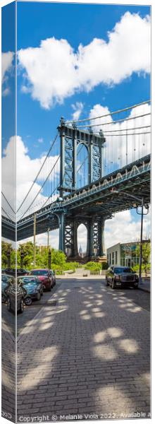 NEW YORK CITY Manhattan Bridge | upright panorama Canvas Print by Melanie Viola