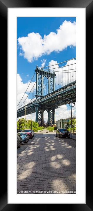 NEW YORK CITY Manhattan Bridge | upright panorama Framed Mounted Print by Melanie Viola