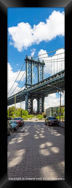 NEW YORK CITY Manhattan Bridge | upright panorama Framed Print by Melanie Viola