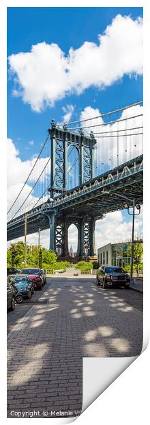 NEW YORK CITY Manhattan Bridge | upright panorama Print by Melanie Viola